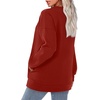image:imageWIHOLL Crewneck Sweatshirts Women Pockets Long Sleeve Tops Fall FashionRed