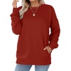 image:imageWIHOLL Crewneck Sweatshirts Women Pockets Long Sleeve Tops Fall FashionRed
