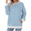 image:imageWIHOLL Crewneck Sweatshirts Women Pockets Long Sleeve Tops Fall FashionSkyblue White
