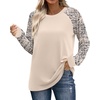 image:imageWIHOLL Long Sleeve Shirts for Women Color Block Raglan Tops Casual Crewneck Basic Tees Fall Clothes 2026 Fashion02  Beige Print