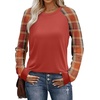 image:imageWIHOLL Long Sleeve Shirts for Women Color Block Raglan Tops Casual Crewneck Basic Tees Fall Clothes 2026 Fashion02  Caramel