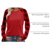 image:imageWIHOLL Long Sleeve Shirts for Women Color Block Raglan Tops Casual Crewneck Basic Tees Fall Clothes 2026 Fashion02  Red Plaid