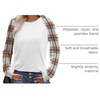 image:imageWIHOLL Long Sleeve Shirts for Women Color Block Raglan Tops Casual Crewneck Basic Tees Fall Clothes 2026 Fashion03  Beige Plaid