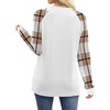 image:imageWIHOLL Long Sleeve Shirts for Women Color Block Raglan Tops Casual Crewneck Basic Tees Fall Clothes 2026 Fashion03  Beige Plaid