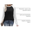 image:imageWIHOLL Long Sleeve Shirts for Women Color Block Raglan Tops Casual Crewneck Basic Tees Fall Clothes 2026 Fashion03  Black