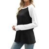 image:imageWIHOLL Long Sleeve Shirts for Women Color Block Raglan Tops Casual Crewneck Basic Tees Fall Clothes 2026 Fashion03  Black