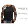 image:imageWIHOLL Long Sleeve Shirts for Women Color Block Raglan Tops Casual Crewneck Basic Tees Fall Clothes 2026 Fashion03  Black Boho Print