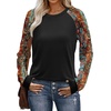 image:imageWIHOLL Long Sleeve Shirts for Women Color Block Raglan Tops Casual Crewneck Basic Tees Fall Clothes 2026 Fashion03  Black Boho Print