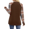 image:imageWIHOLL Long Sleeve Shirts for Women Color Block Raglan Tops Casual Crewneck Basic Tees Fall Clothes 2026 Fashion03  Brown Plaid