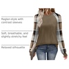 image:imageWIHOLL Long Sleeve Shirts for Women Color Block Raglan Tops Casual Crewneck Basic Tees Fall Clothes 2026 Fashion03  Coffee Plaid