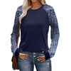 image:imageWIHOLL Long Sleeve Shirts for Women Color Block Raglan Tops Casual Crewneck Basic Tees Fall Clothes 2026 Fashion03  Navy Print