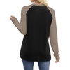 image:imageWIHOLL Long Sleeve Shirts for Women Color Block Raglan Tops Casual Crewneck Basic Tees Fall Clothes 2026 Fashion05  Black Coffee