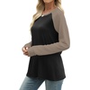 image:imageWIHOLL Long Sleeve Shirts for Women Color Block Raglan Tops Casual Crewneck Basic Tees Fall Clothes 2026 Fashion05  Black Coffee