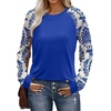 image:imageWIHOLL Long Sleeve Shirts for Women Color Block Raglan Tops Casual Crewneck Basic Tees Fall Clothes 2026 Fashion05  Blue Print