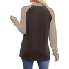image:imageWIHOLL Long Sleeve Shirts for Women Color Block Raglan Tops Casual Crewneck Basic Tees Fall Clothes 2026 Fashion05  Dark Brown