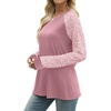 image:imageWIHOLL Long Sleeve Shirts for Women Color Block Raglan Tops Casual Crewneck Basic Tees Fall Clothes 2026 Fashion05  Pink Leopard