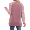 image:imageWIHOLL Long Sleeve Shirts for Women Color Block Raglan Tops Casual Crewneck Basic Tees Fall Clothes 2026 Fashion05  Pink Leopard