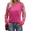 image:imageWIHOLL Long Sleeve Shirts for Women Color Block Raglan Tops Casual Crewneck Basic Tees Fall Clothes 2026 Fashion05  Pink Print
