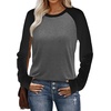 image:imageWIHOLL Long Sleeve Shirts for Women Color Block Raglan Tops Casual Crewneck Basic Tees Fall Clothes 2026 Fashion06  Dark Grey