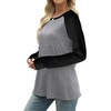 image:imageWIHOLL Long Sleeve Shirts for Women Color Block Raglan Tops Casual Crewneck Basic Tees Fall Clothes 2026 Fashion07  Grey