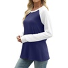 image:imageWIHOLL Long Sleeve Shirts for Women Color Block Raglan Tops Casual Crewneck Basic Tees Fall Clothes 2026 Fashion08  Navy Blue