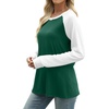 image:imageWIHOLL Long Sleeve Shirts for Women Color Block Raglan Tops Casual Crewneck Basic Tees Fall Clothes 2026 Fashion09  Green