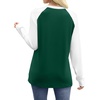 image:imageWIHOLL Long Sleeve Shirts for Women Color Block Raglan Tops Casual Crewneck Basic Tees Fall Clothes 2026 Fashion09  Green