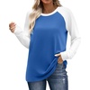 image:imageWIHOLL Long Sleeve Shirts for Women Color Block Raglan Tops Casual Crewneck Basic Tees Fall Clothes 2026 Fashion10  Blue