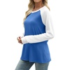 image:imageWIHOLL Long Sleeve Shirts for Women Color Block Raglan Tops Casual Crewneck Basic Tees Fall Clothes 2026 Fashion10  Blue