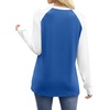 image:imageWIHOLL Long Sleeve Shirts for Women Color Block Raglan Tops Casual Crewneck Basic Tees Fall Clothes 2026 Fashion10  Blue