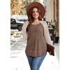 image:imageWIHOLL Long Sleeve Shirts for Women Fall Sweaters Lightweight Trendy Tops1paneled Apricot Brown