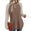 image:imageWIHOLL Long Sleeve Shirts for Women Fall Sweaters Lightweight Trendy Tops1paneled Apricot Brown