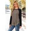 image:imageWIHOLL Long Sleeve Shirts for Women Fall Sweaters Lightweight Trendy Tops1paneled Black Coffee