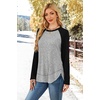 image:imageWIHOLL Long Sleeve Shirts for Women Fall Sweaters Lightweight Trendy Tops1paneled Black Grey