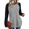 image:imageWIHOLL Long Sleeve Shirts for Women Fall Sweaters Lightweight Trendy Tops1paneled Black Grey