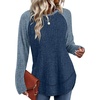 image:imageWIHOLL Long Sleeve Shirts for Women Fall Sweaters Lightweight Trendy Tops1paneled Blue Navy