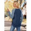 image:imageWIHOLL Long Sleeve Shirts for Women Fall Sweaters Lightweight Trendy Tops1paneled Blue Navy