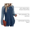 image:imageWIHOLL Long Sleeve Shirts for Women Fall Sweaters Lightweight Trendy Tops1paneled Blue Navy