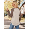 image:imageWIHOLL Long Sleeve Shirts for Women Fall Sweaters Lightweight Trendy Tops1paneled Brown Apricot