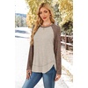 image:imageWIHOLL Long Sleeve Shirts for Women Fall Sweaters Lightweight Trendy Tops1paneled Brown Apricot