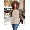 image:imageWIHOLL Long Sleeve Shirts for Women Fall Sweaters Lightweight Trendy Tops1paneled Brown Apricot