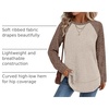 image:imageWIHOLL Long Sleeve Shirts for Women Fall Sweaters Lightweight Trendy Tops1paneled Brown Apricot