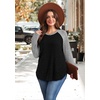 image:imageWIHOLL Long Sleeve Shirts for Women Fall Sweaters Lightweight Trendy Tops1paneled Grey Black
