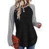 image:imageWIHOLL Long Sleeve Shirts for Women Fall Sweaters Lightweight Trendy Tops1paneled Grey Black