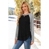 image:imageWIHOLL Long Sleeve Shirts for Women Fall Sweaters Lightweight Trendy Tops1paneled Grey Black