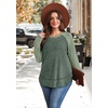 image:imageWIHOLL Long Sleeve Shirts for Women Fall Sweaters Lightweight Trendy Tops1paneled Lime Green