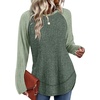 image:imageWIHOLL Long Sleeve Shirts for Women Fall Sweaters Lightweight Trendy Tops1paneled Lime Green