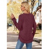 image:imageWIHOLL Long Sleeve Shirts for Women Fall Sweaters Lightweight Trendy Tops2fuchsia