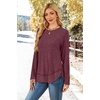 image:imageWIHOLL Long Sleeve Shirts for Women Fall Sweaters Lightweight Trendy Tops2fuchsia