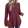 image:imageWIHOLL Long Sleeve Shirts for Women Fall Sweaters Lightweight Trendy Tops2fuchsia